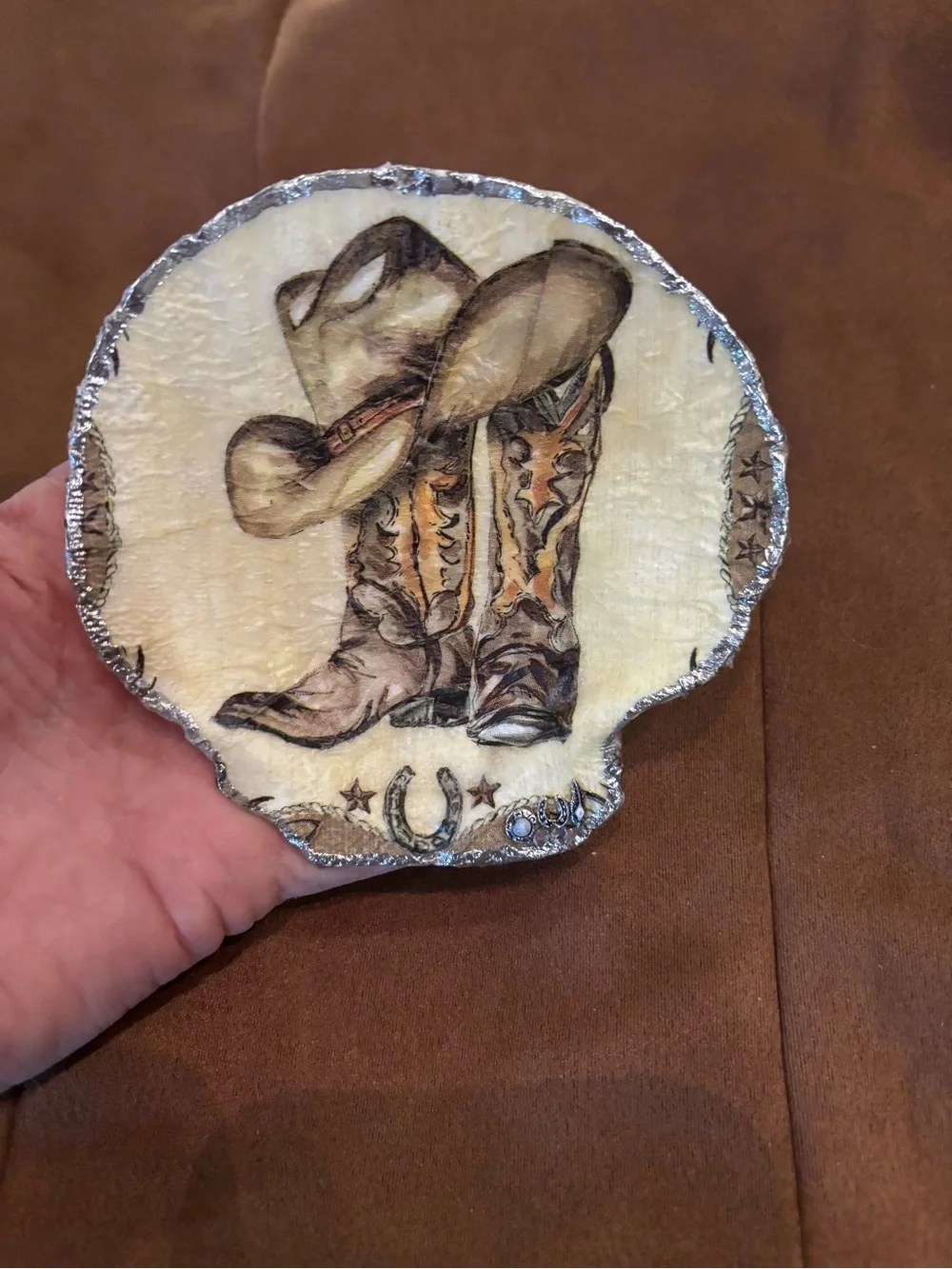 Western Style Handmade Shell Jewelry holder.